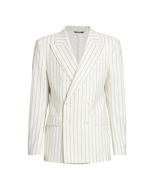 Dolce & Gabbana Pinstriped Silk-Blend Double-Breasted Suit Jacket