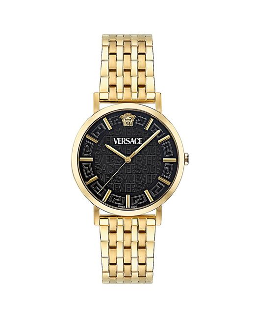 Versace Greca Slim IP Yellow Gold-Plated Stainless Steel Bracelet Watch/40MM