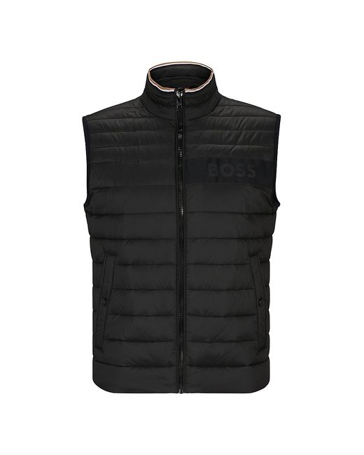 Boss Water-Repellent Padded Gilet With 3D Logo Tape