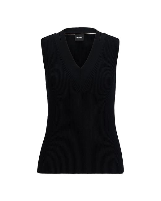 Boss Sleeveless Knitted Top with Cut-Out Details Large