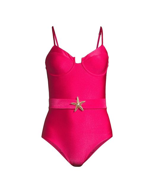 Patbo Starfish Belted One-Piece Swimsuit Large