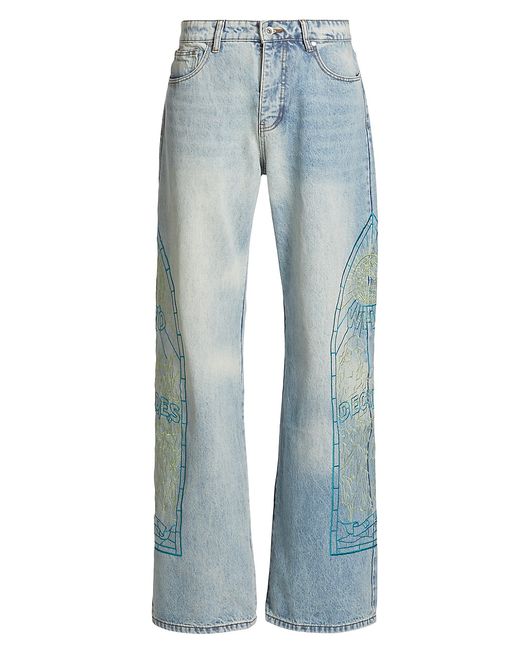 WHO Decides WAR Virtuous Embroidered Wide-Leg Jeans