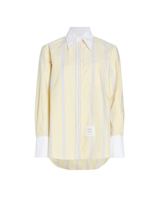 Thom Browne Striped Oxford Tab-Collar Shirt