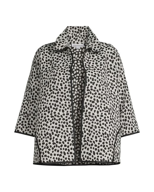 Caroline Rose, Plus Size Cheetah Jacquard Easy Jacket