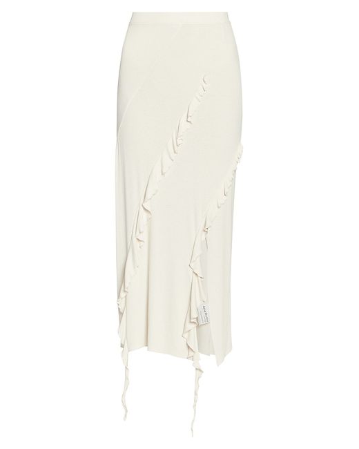 Acne Studios Esabella Rib-Knit Ruffled Maxi Skirt