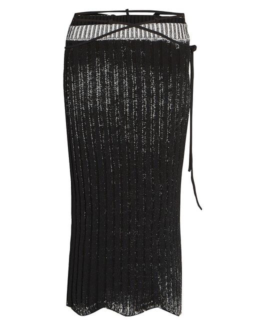 Acne Studios Metallic Rib-Knit Maxi Skirt