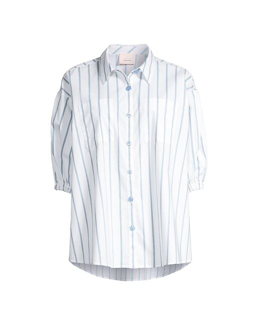 Cinq a Sept A La Plage Sammy Striped Cotton-Blend Shirt