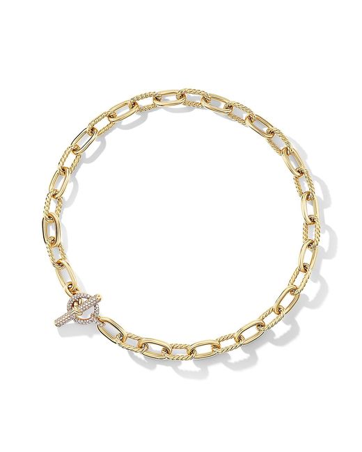 David Yurman DY Madison Toggle Chain Necklace 18K Gold