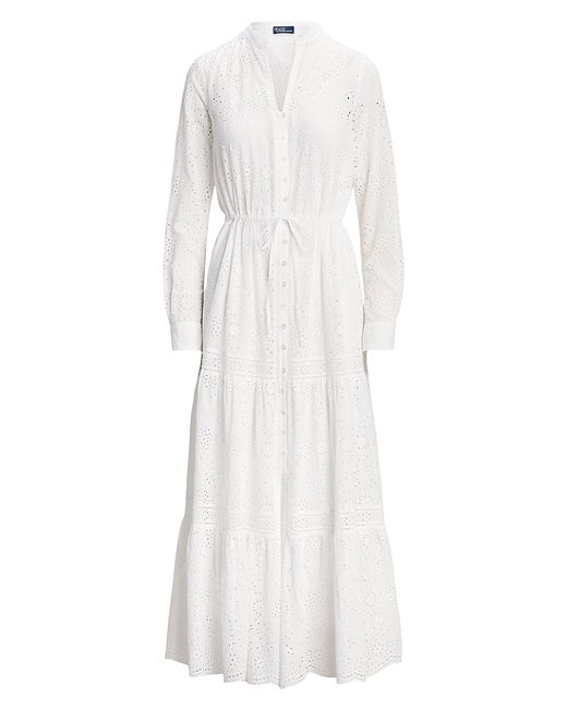 Polo Ralph Lauren Eyelet Long-Sleeve Maxi Dress