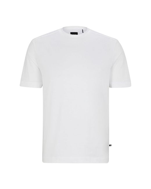 Boss Mixed-material T-shirt with mercerized stretch Large