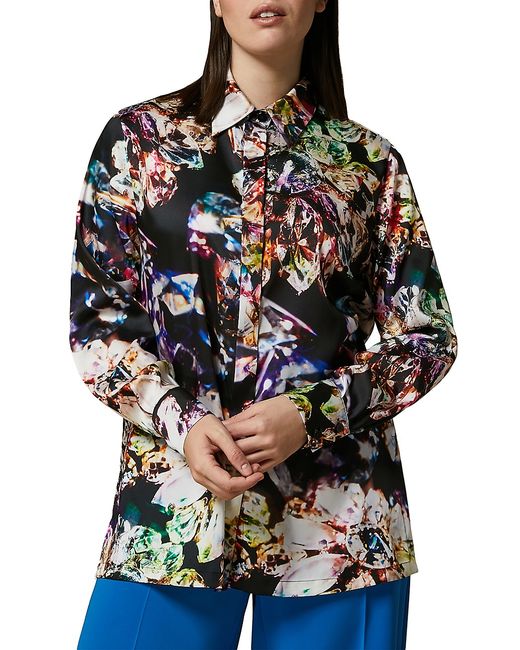 Marina Rinaldi, Plus Size Plus Eccelso Printed Satin Shirt