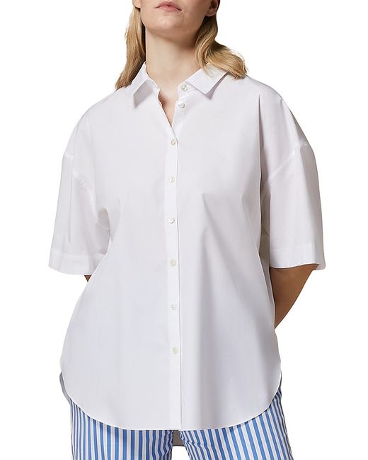 Marina Rinaldi Harry Poplin Elbow-Sleeve Shirt