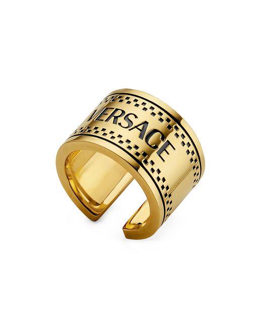 Versace Goldtone Logo Ring Gold