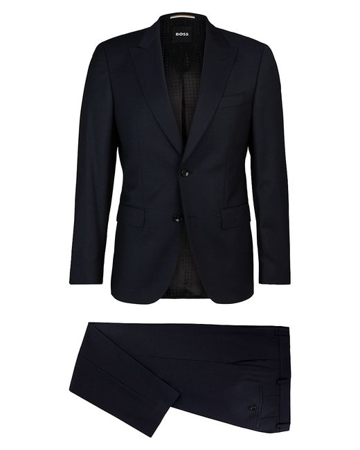 Boss Slim Fit Suit Micro-patterned Virgin