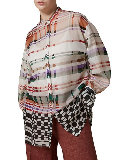 Marina Rinaldi, Plus Size Finito Checkered Cotton Shirt