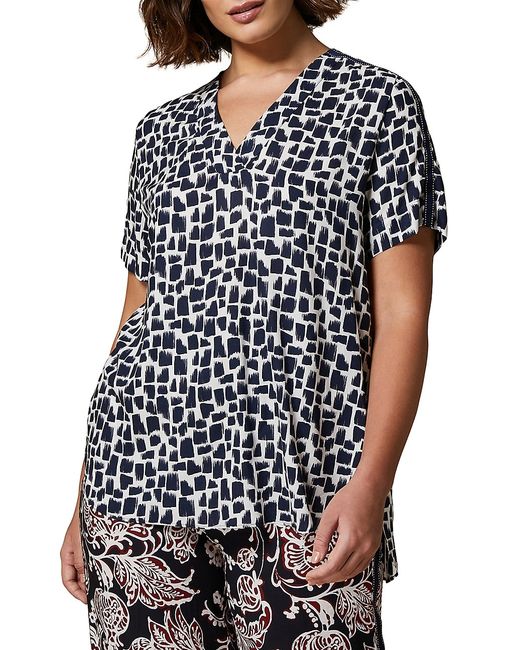 Marina Rinaldi, Plus Size Plus Prisma Printed Short-Sleeve Top