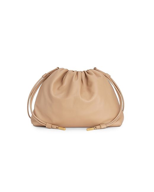The Row Angy Ruched Leather Shoulder Bag
