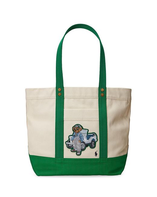 Ralph Lauren Collection Embroidered Polo Bear Tote Bag
