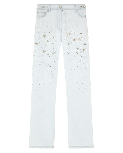Versace Embroidered Straight-Leg Jeans