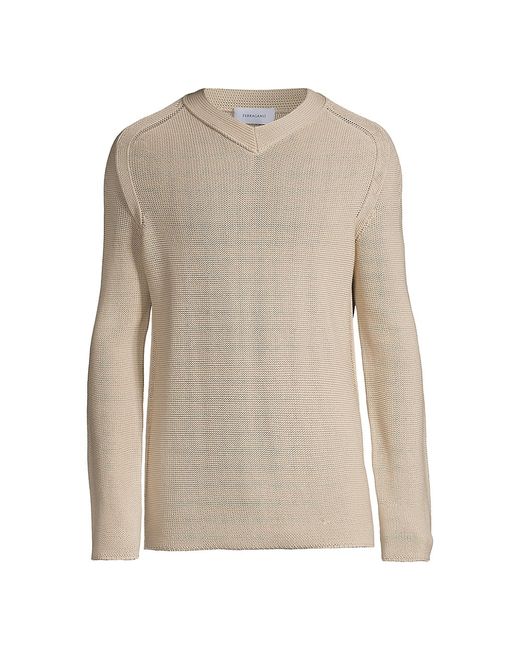 Ferragamo Blend V-Neck Sweater Large