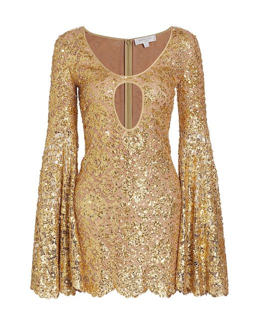 Michael Kors Collection Sequined Bell-Sleeve Minidress