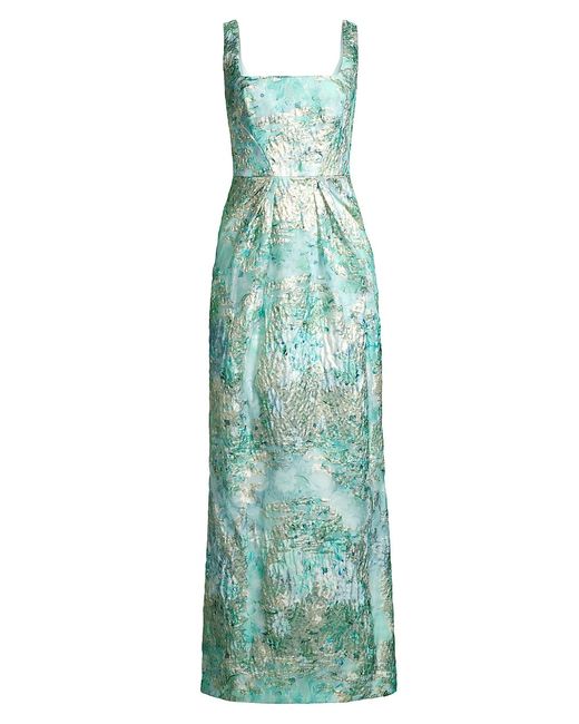 Aidan Mattox Abstract Jacquard Sleeveless Gown