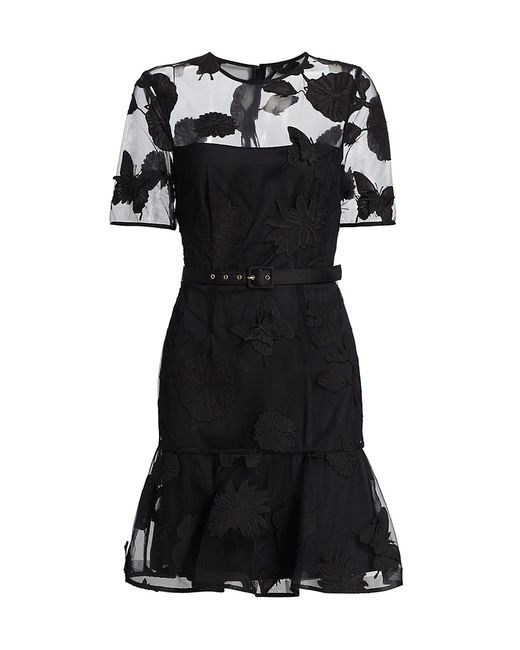 Milly Hannah Organza Belted Minidress