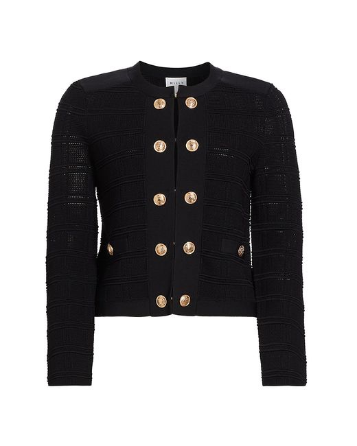 Milly Pointelle Textured Knit Jacket