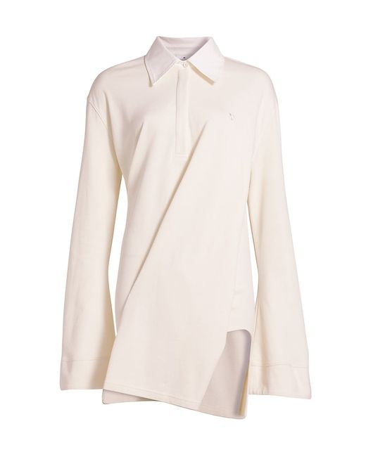 Courrèges Twist Cotton-Blend Piqué Convertible Polo Shirt