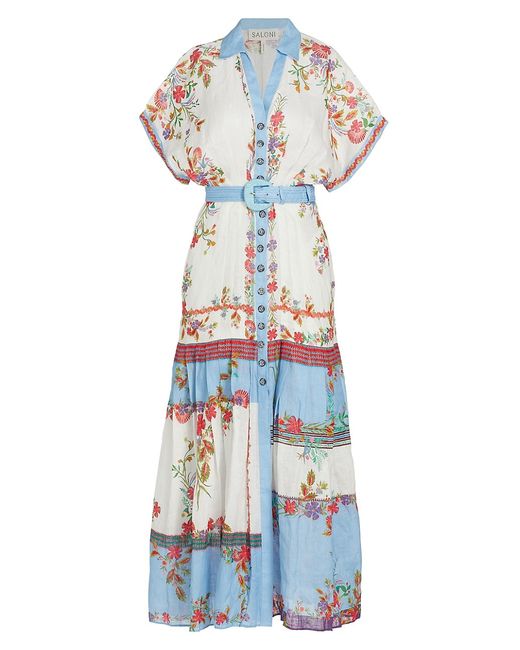 Saloni Riya Belted Printed Midi-Dress