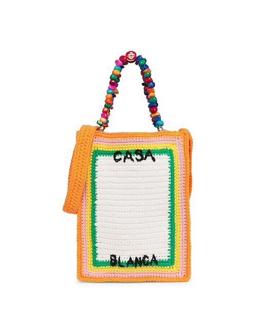 Casablanca Pebble Handle Crochet Tote Bag