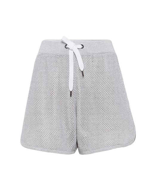 Brunello Cucinelli Cotton Sparkling Net Knit Shorts Small