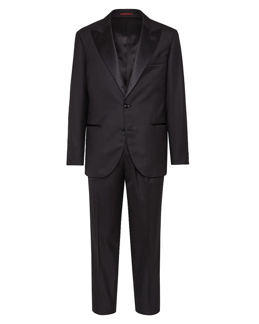 Brunello Cucinelli Lightweight Virgin Wool and Silk Twill Tuxedo with Peak Lapel Jacket Pleated Trousers