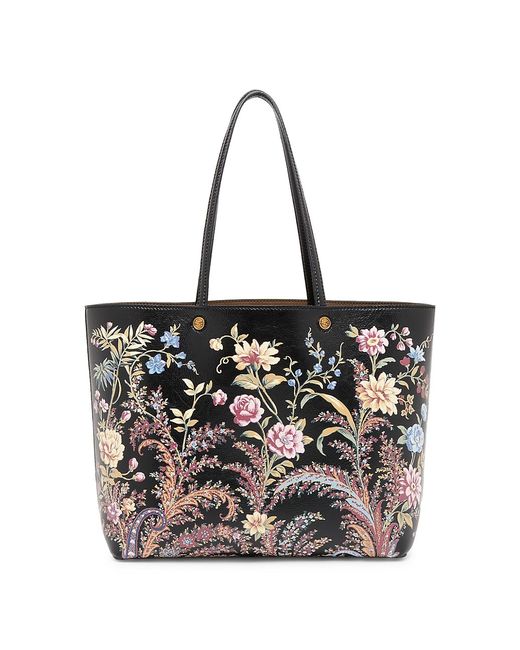 Etro Floral Faux-Leather Tote Bag