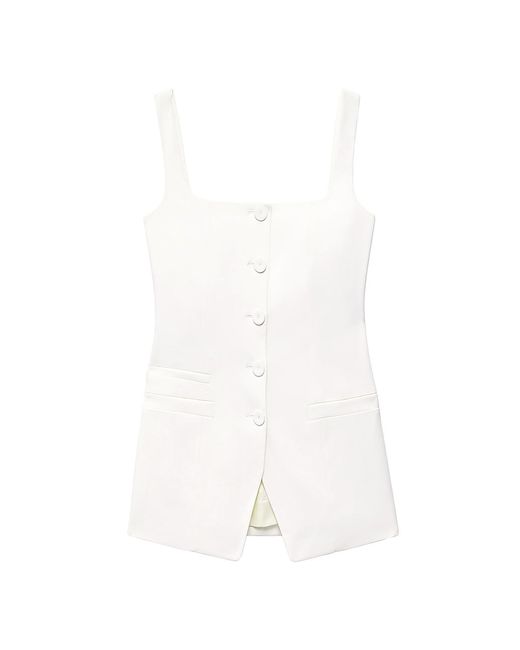 Another Tomorrow Sleeveless Square-Neck Top