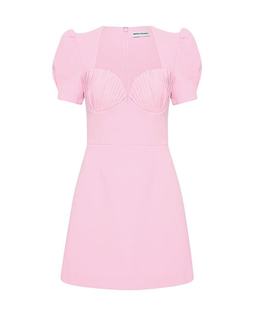 Rebecca Vallance Jenna Puff-Sleeve Pleated Cup Minidress