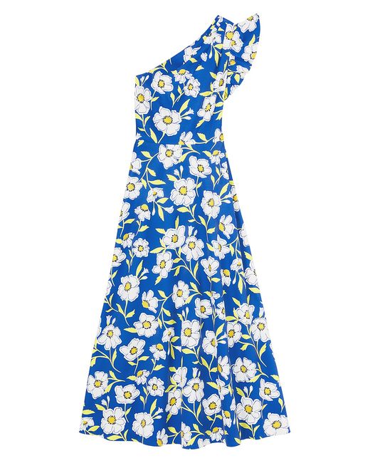 Kate Spade New York Sunshine Floral Ruffled Faille Midi-Dress