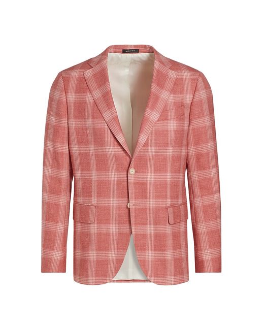 Saks Fifth Avenue Slim-Fit Plaid Wool-Blend Two-Button Sport Coat