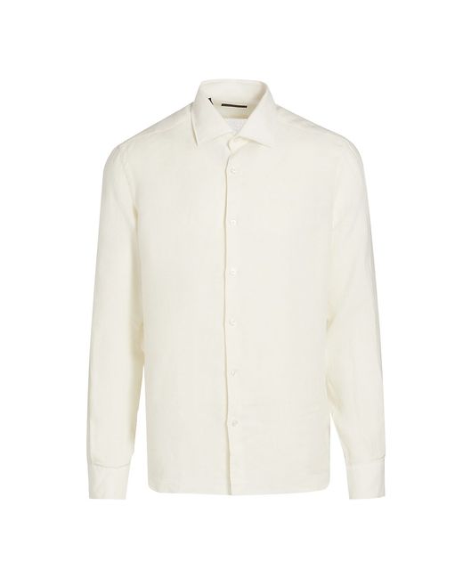 Saks Fifth Avenue COLLECTION Linen Button-Front Shirt Medium