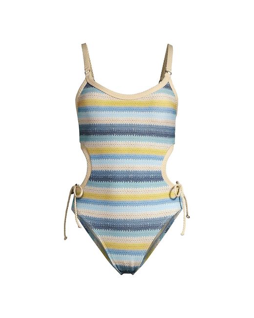 Robin Piccone Lyra Striped Cut-Out One-Piece Swimsuit