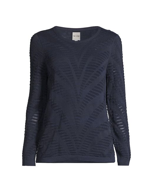 Nic+Zoe Pointelle-Knit Cotton-Blend Sweater