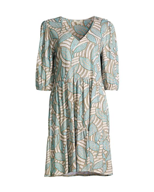 Nic+Zoe Mosaic Fern Cotton-Blend Dress