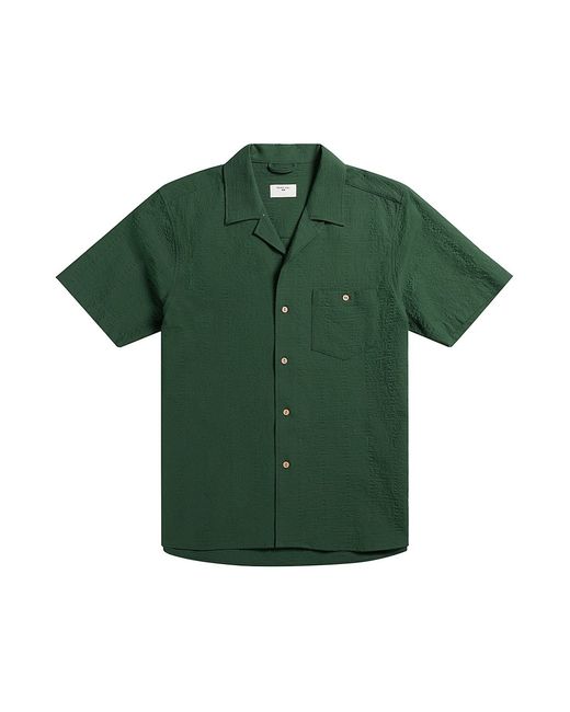 Percival Seersucker Cuban Short-Sleeve Shirt Small