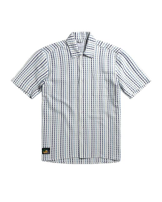Percival Clerk Stripe Seersucker Shirt Small
