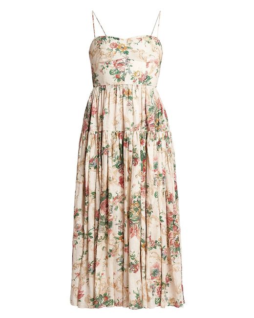 Erdem Pleated Floral Midi-Dress