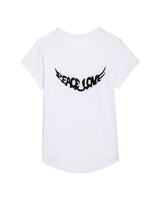 Zadig & Voltaire Peace Love Wings Graphic Cotton-Blend T-Shirt