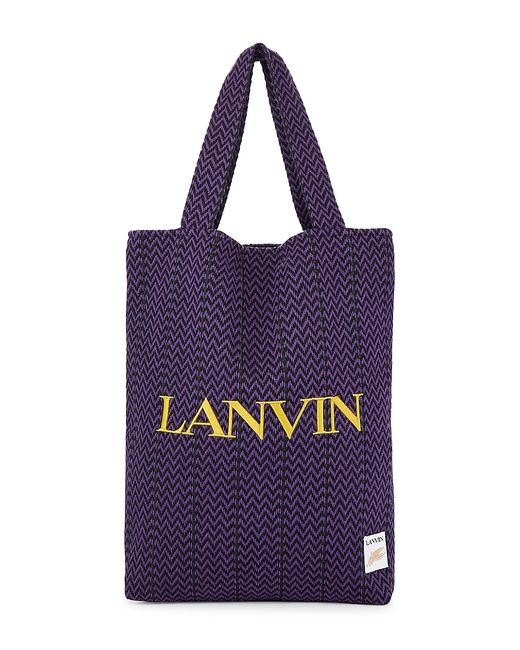 Lanvin x Future Logo-Embroidered Chevron Tote Bag