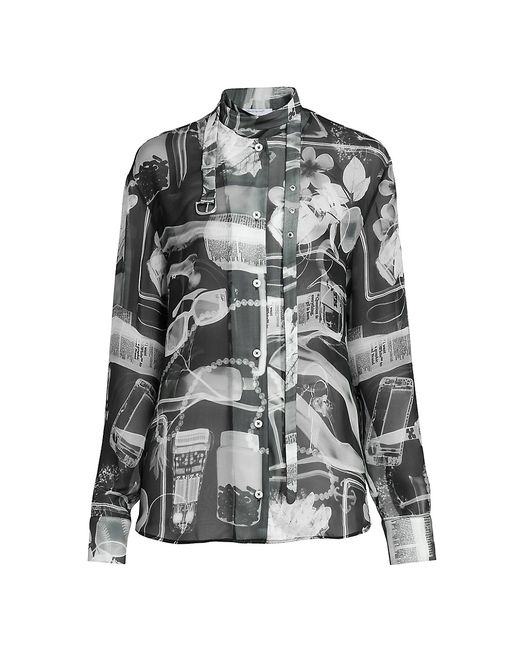 Off-White X-Ray Buckle Collar Silk Blouse