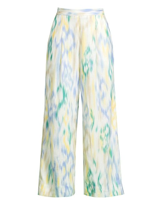 Undra Celeste Ikat-Inspired Crop Trousers Small