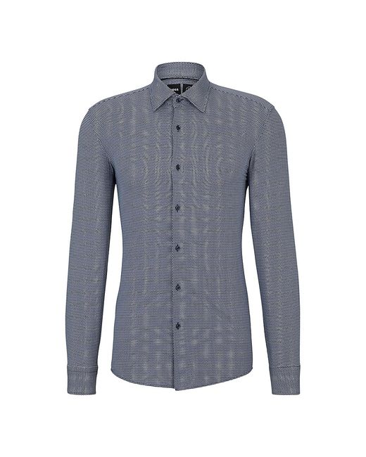 Boss Slim-Fit Shirt Printed Performance-Stretch Material